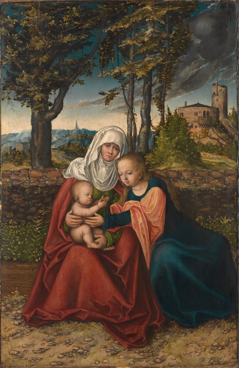 Německy: Hl. Anna Selbdritt Panna s dítětem a sv. Annou od Lucas Cranach the Elder