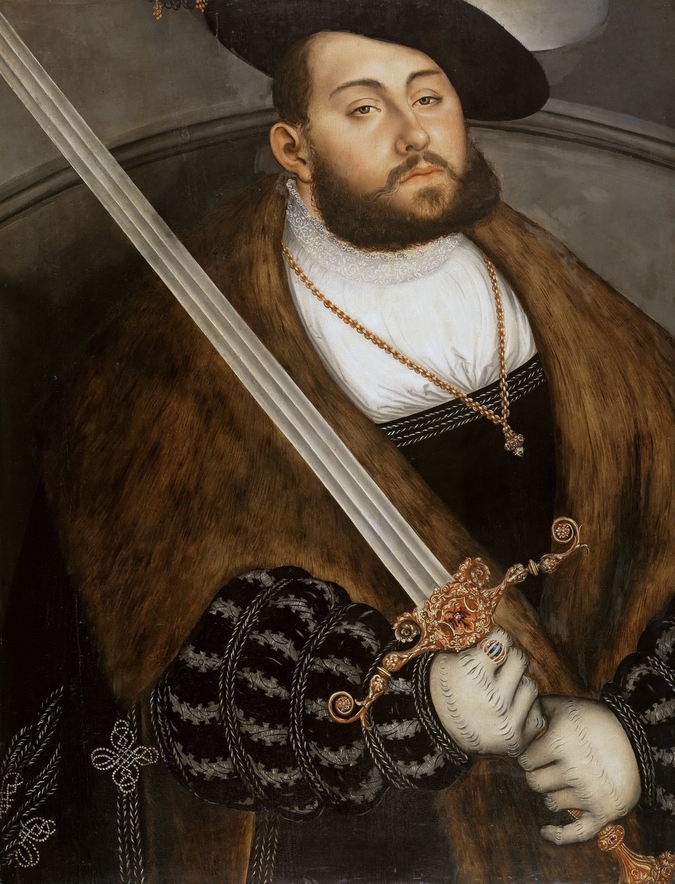 Německy: Johann Friedrich I, der Großmütige (1503-1554), saský kurfiřt Johann Friedrich I, Velkomyslný, saský kurfiřt od Lucas Cranach the Elder