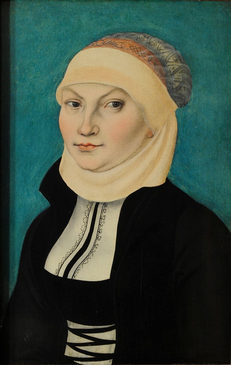 Německy: Katharina von Bora als Brustbildbnis nach links Katharina z Bory, poprsí v délce, obrácená vlevo od Lucas Cranach the Elder