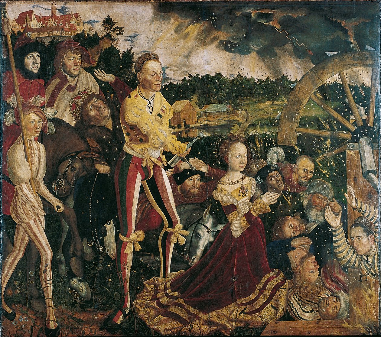 Německy: Katharinenaltar (Mitteltafel) Oltářní obraz s umučením sv. Kateřiny od Lucas Cranach the Elder