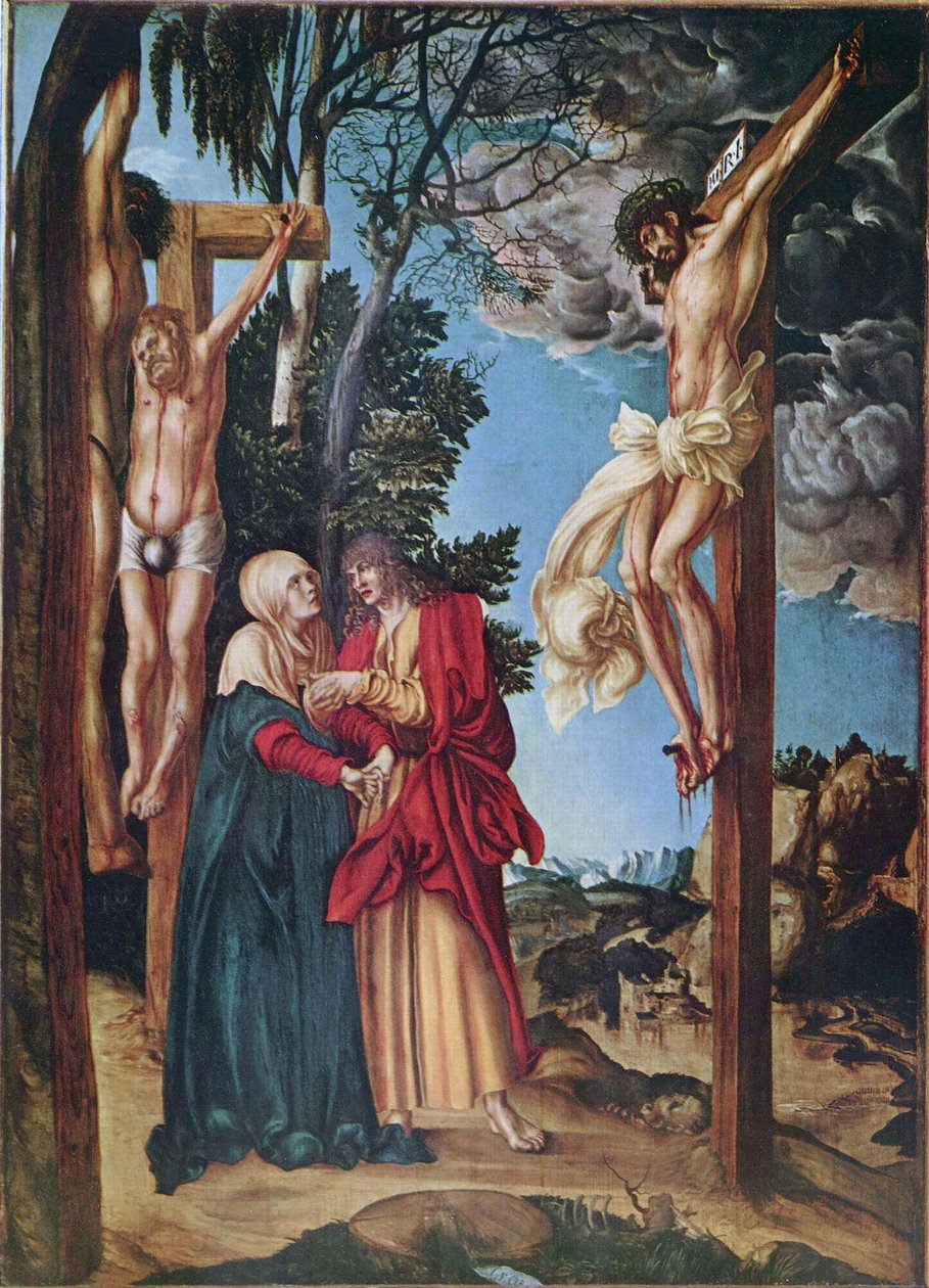 Německy: Klage unter dem Kreuz Ukřižování od Lucas Cranach the Elder