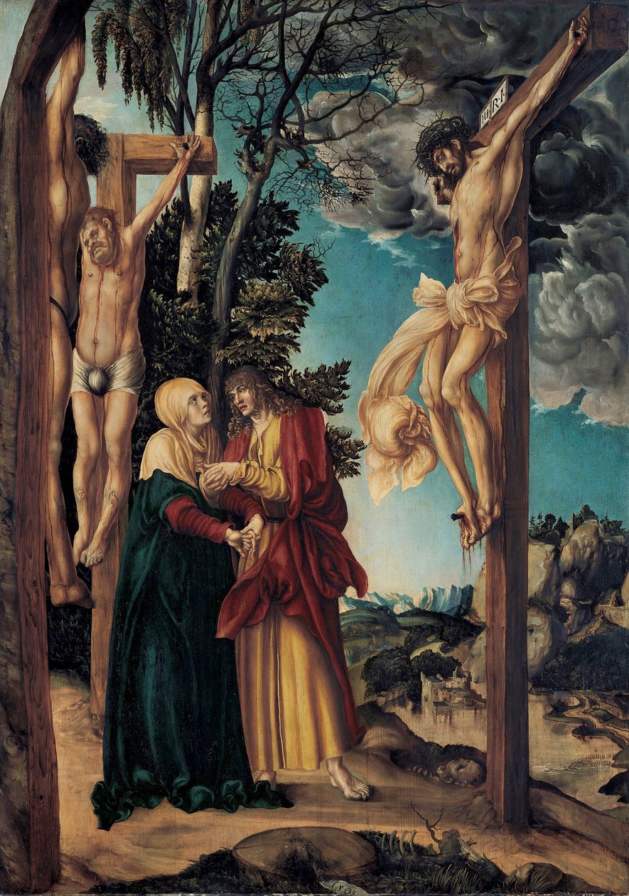 Německy: Klage unter dem Kreuz Oplakávání Krista / Ukřižování v Schleißheimu od Lucas Cranach the Elder