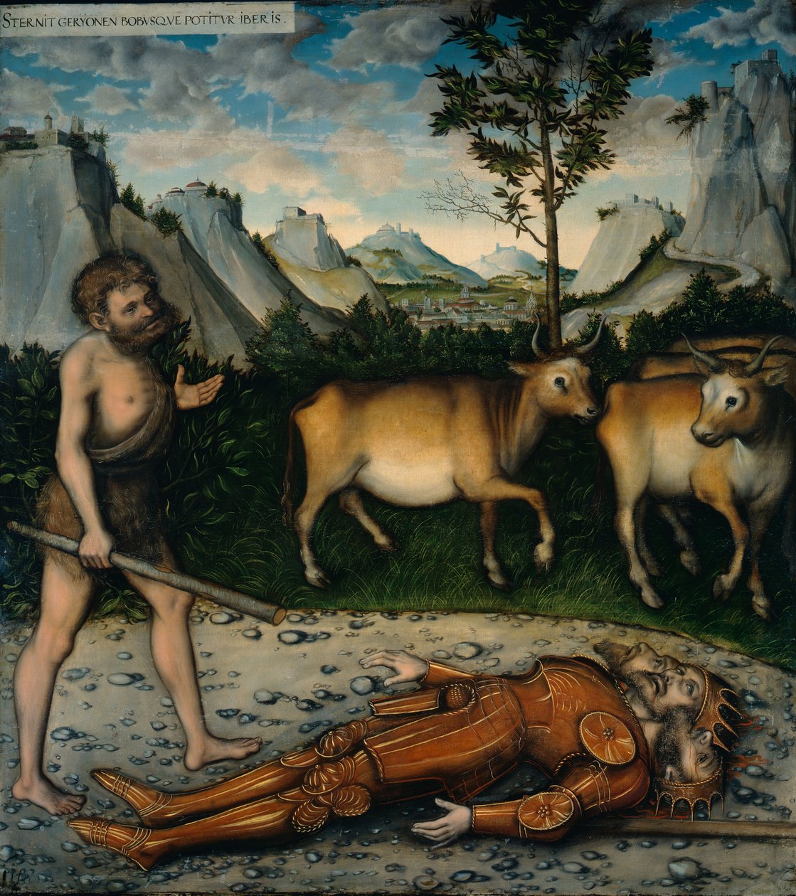 Herkules a dobytek z Geryones z Herkulových prací od Lucas Cranach the Elder