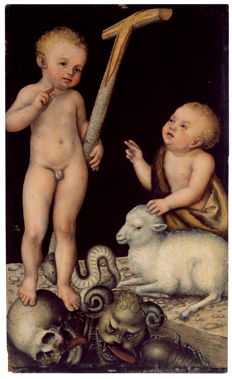 Ježíš a svatý Jan jako chlapci od Lucas Cranach the Elder