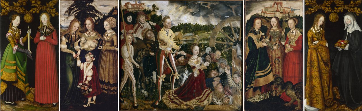 Lucas Cranach starší - Oltářní obraz svaté Kateřiny (Drážďany a Londýn) od Lucas Cranach the Elder