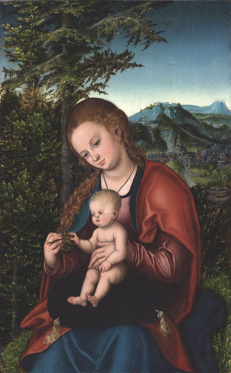 Madonna a dítě v krajině“ od Lucas Cranach the Elder