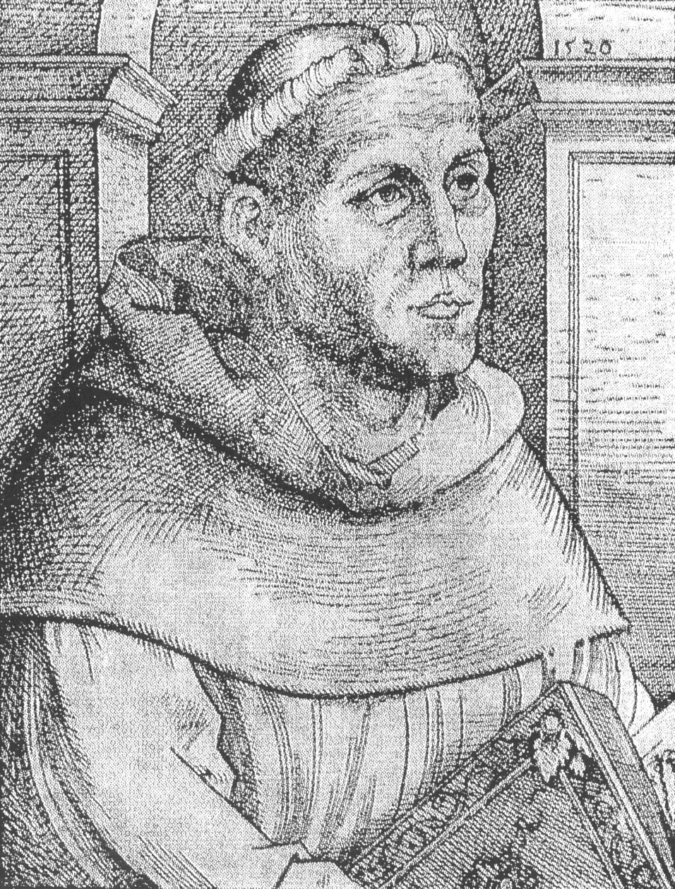 Martin Luther jako mnich. od Lucas Cranach the Elder