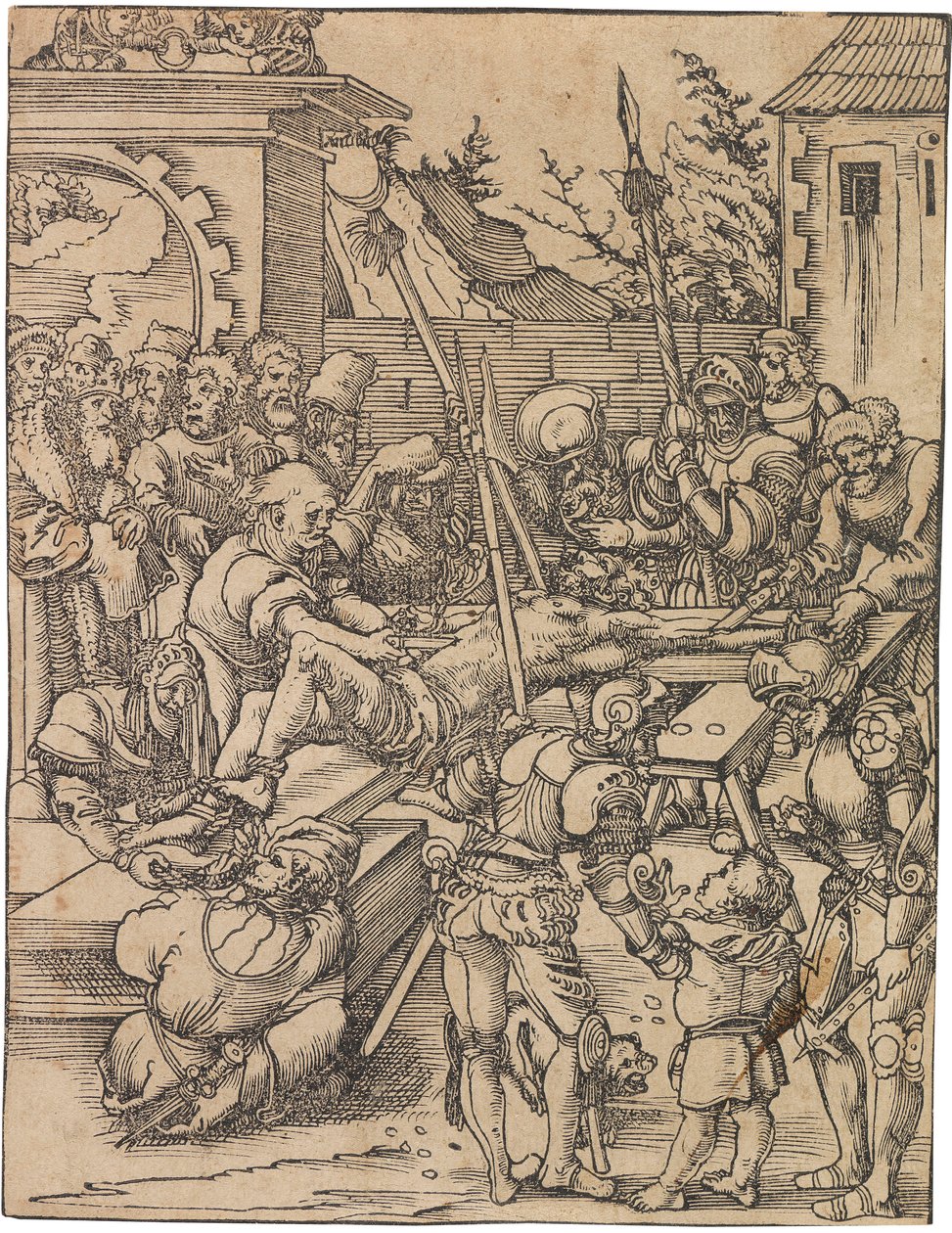 Umučení svatého Bartoloměje. Ze série Umučení dvanácti apoštolů, c. 1520. od Lucas Cranach the Elder
