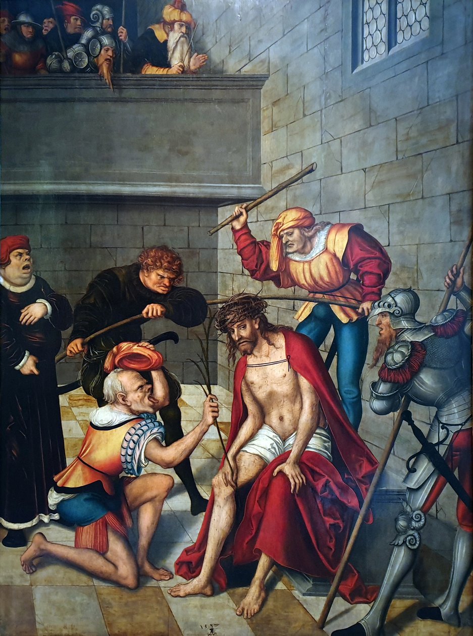 Pašijový cyklus - Kristus korunovaný trním od Lucas Cranach the Elder