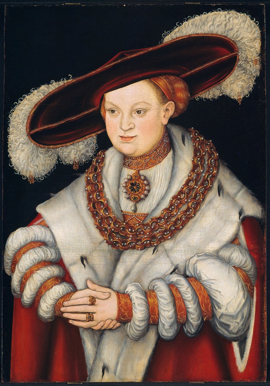 Portrét Magdaleny Saské, manželky braniborského kurfiřta Joachima II. od Lucas Cranach the Elder