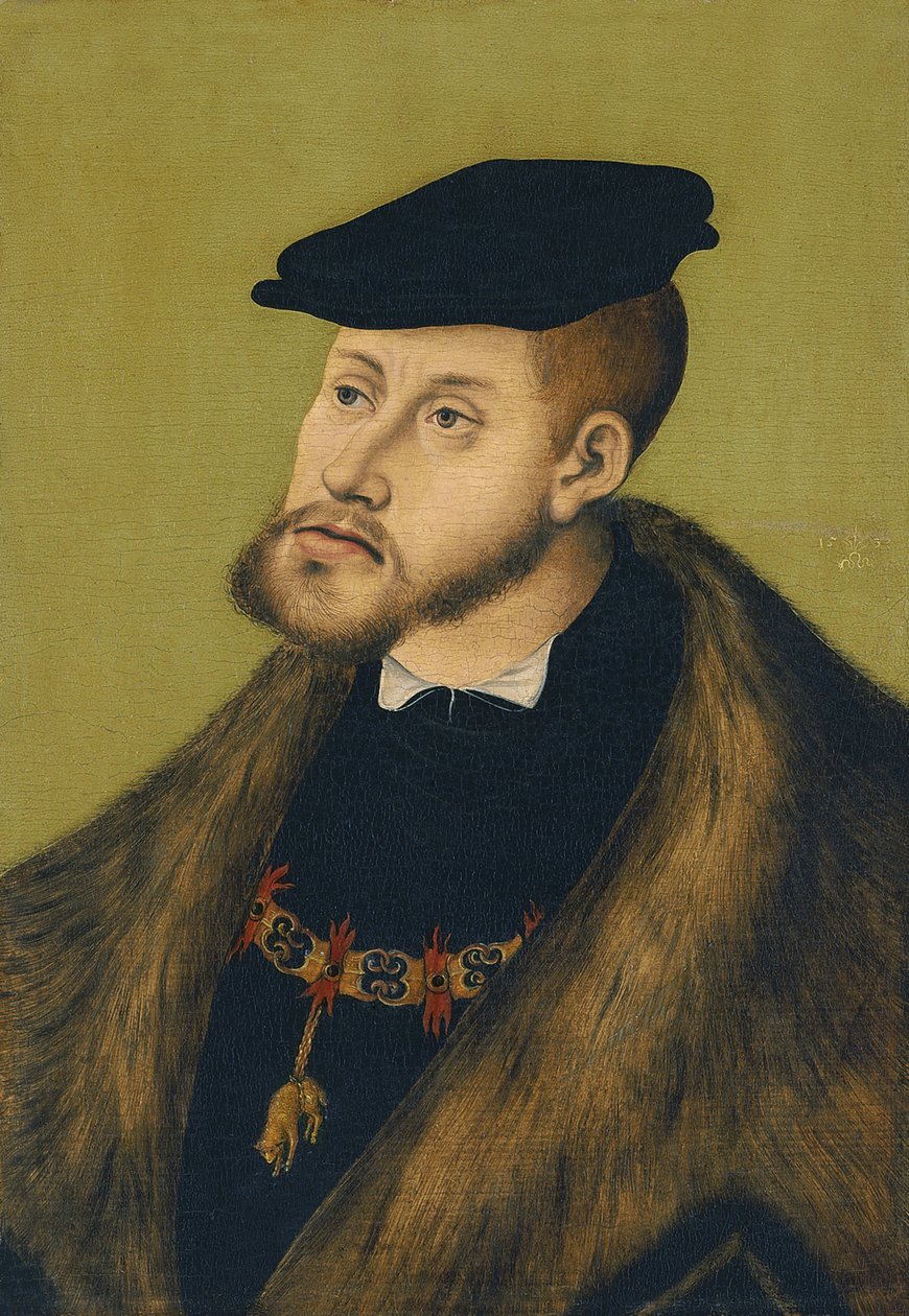Portrét císaře Karla V. 1500-1558, 1533 od Lucas Cranach the Elder
