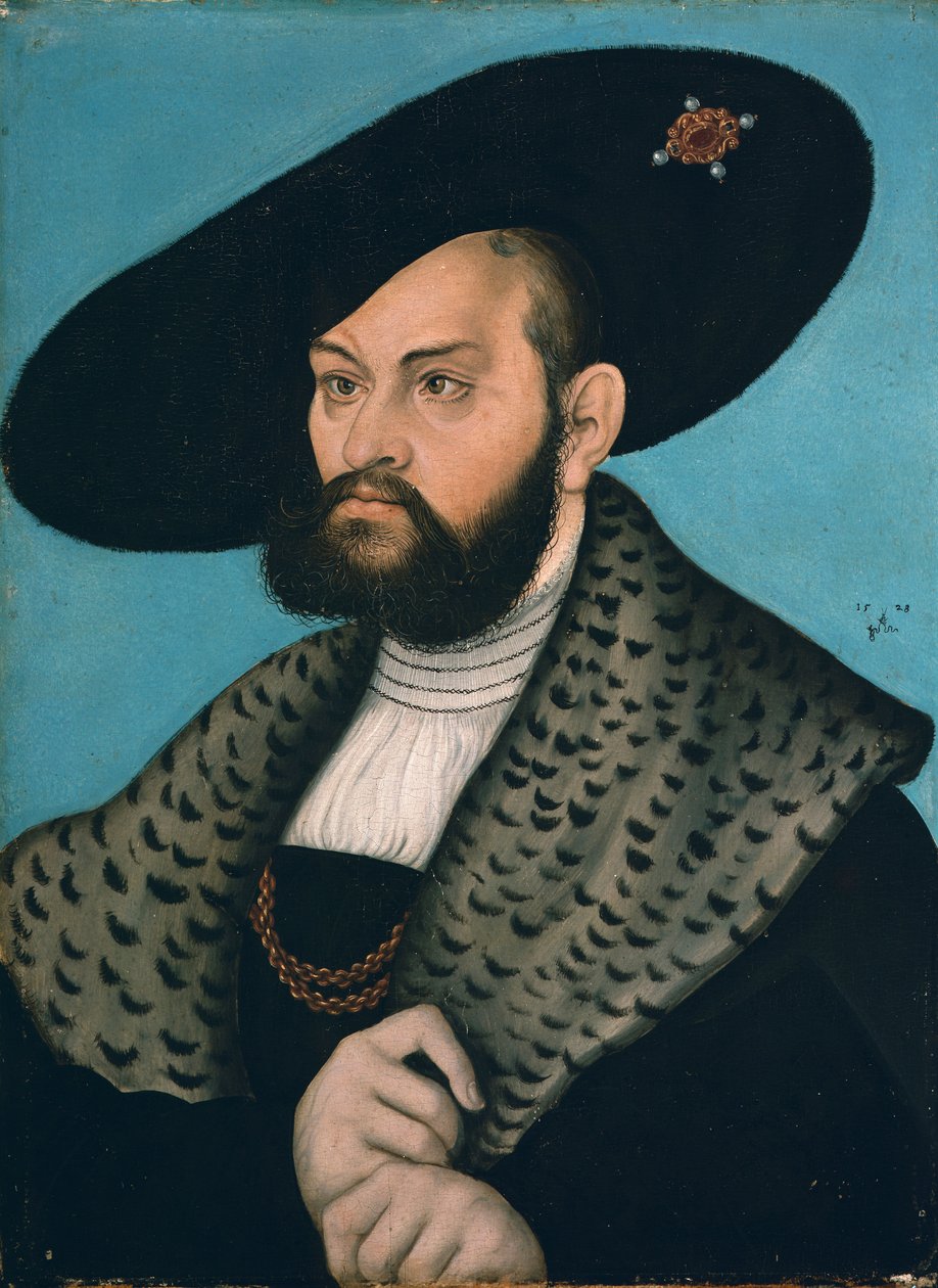 Portrét Alberta markraběte Brandenburg-Ansbach, vévody z Pruska od Lucas Cranach the Elder