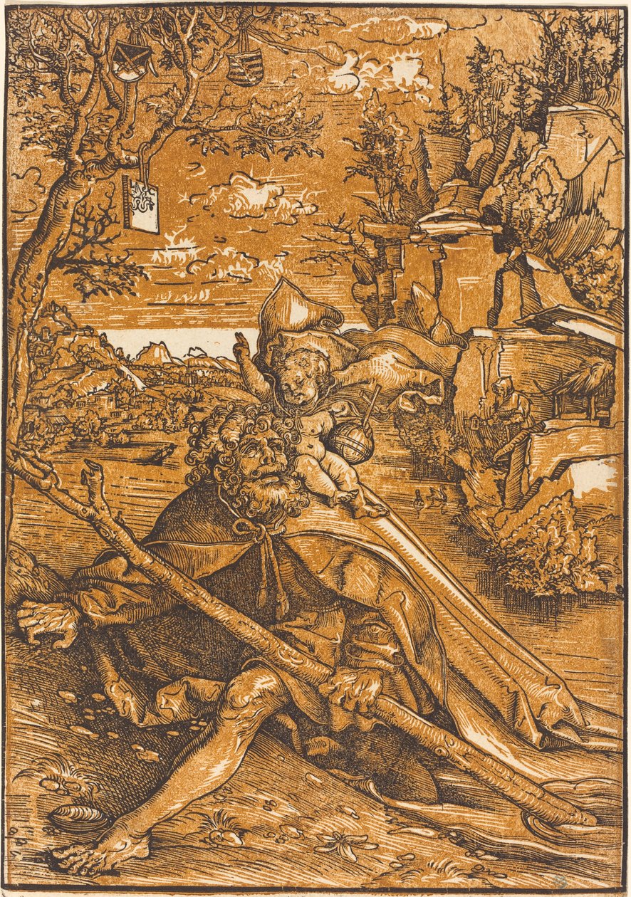 Svatý Kryštof od Lucas Cranach the Elder