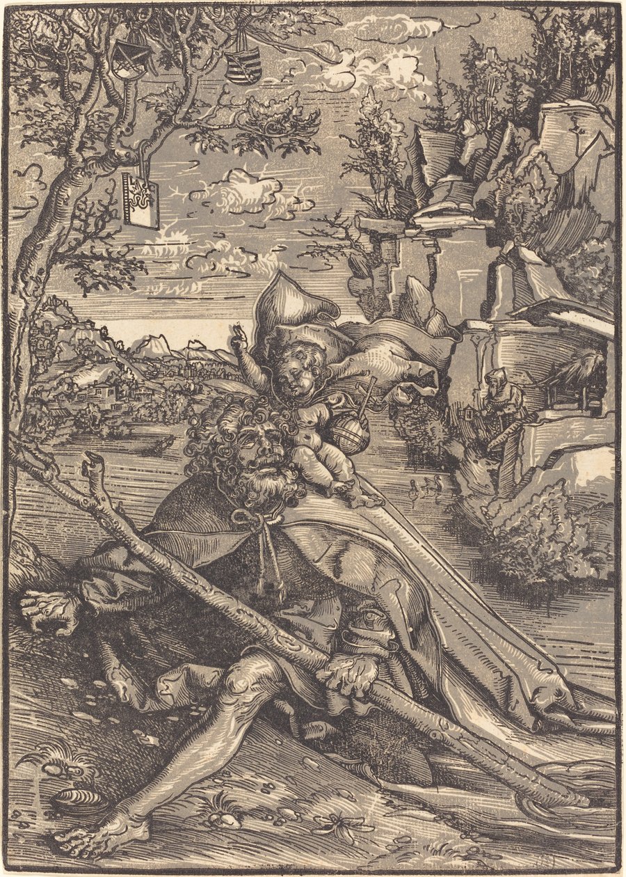 Svatý Kryštof od Lucas Cranach the Elder