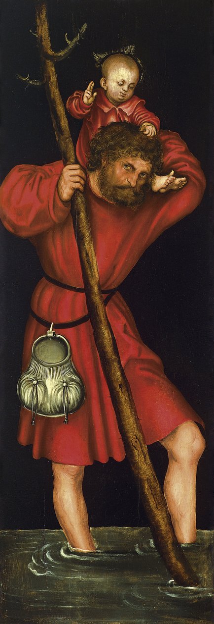 Saint Christopher, asi 1514 od Lucas Cranach the Elder