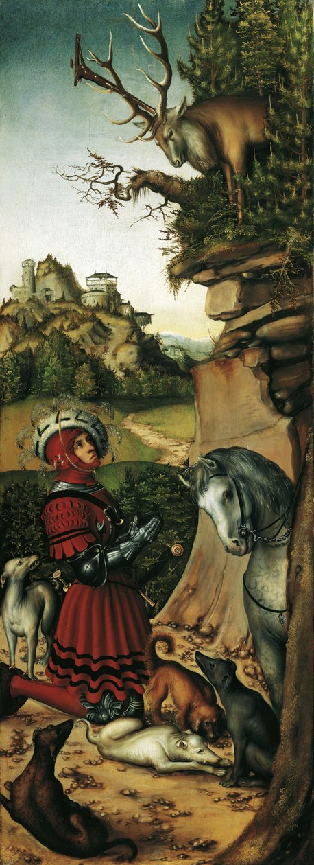 Svatý Eustace od Lucas Cranach the Elder