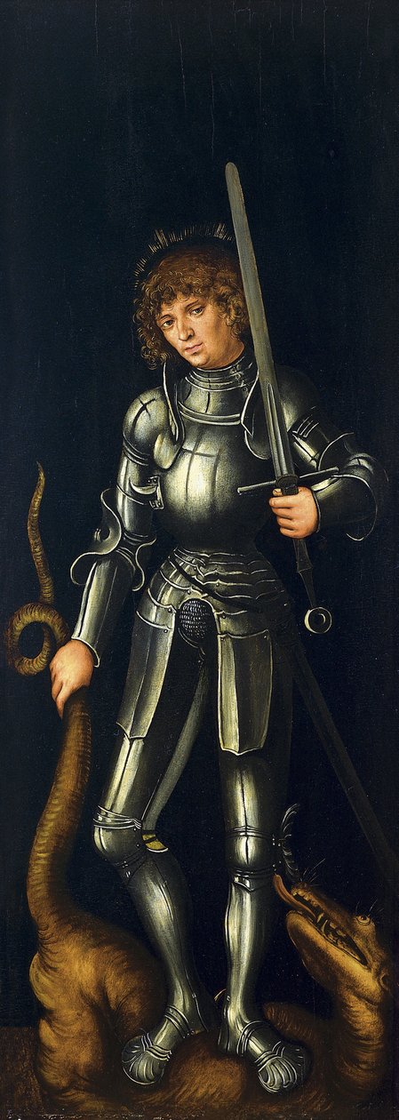 Svatý Jiří [verso, pravé křídlo] od Lucas Cranach the Elder