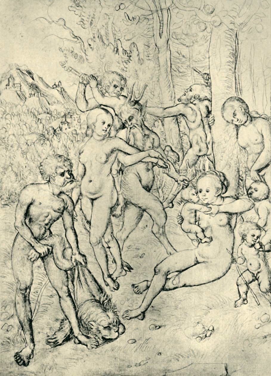 Satyrové a nymfy, 1520-1530, 1943. od Lucas Cranach the Elder