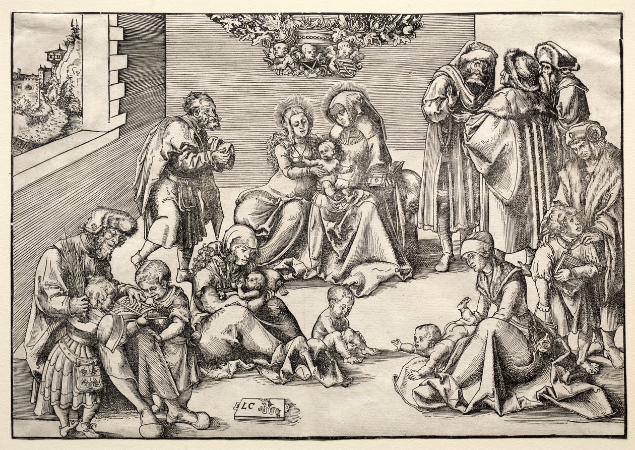 Svatá rodina a příbuzní. od Lucas Cranach the Elder