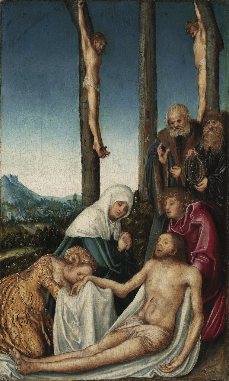 Oplakávání dvou ukřižovaných lotrů od Lucas Cranach the Elder