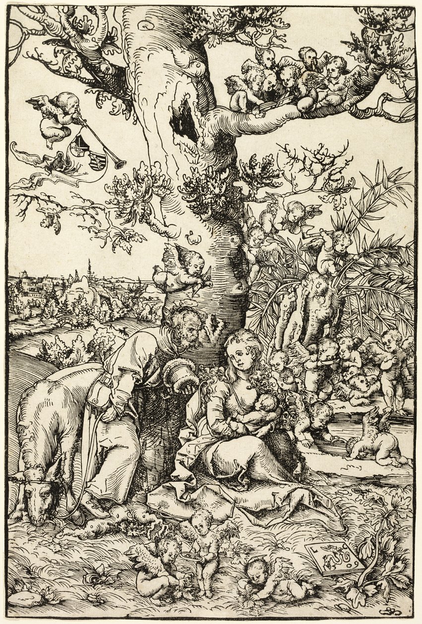 Zbytek na útěku do Egypta od Lucas Cranach the Elder
