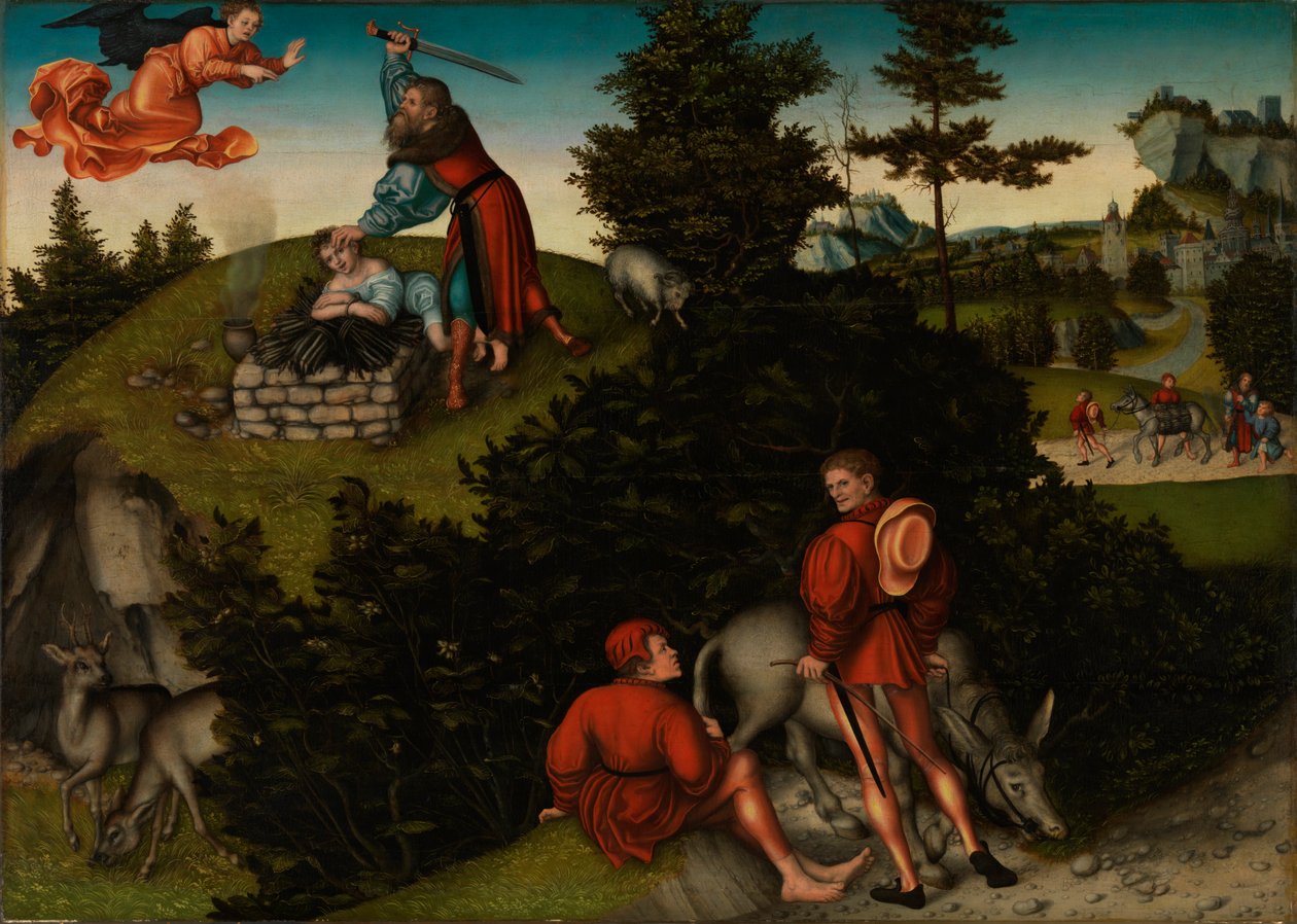 Abrahamova oběť od Lucas Cranach the Elder