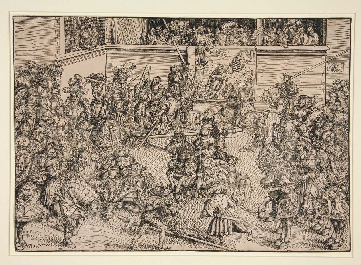 Druhý turnaj (s tapiserií Samsona a lva) od Lucas Cranach the Elder