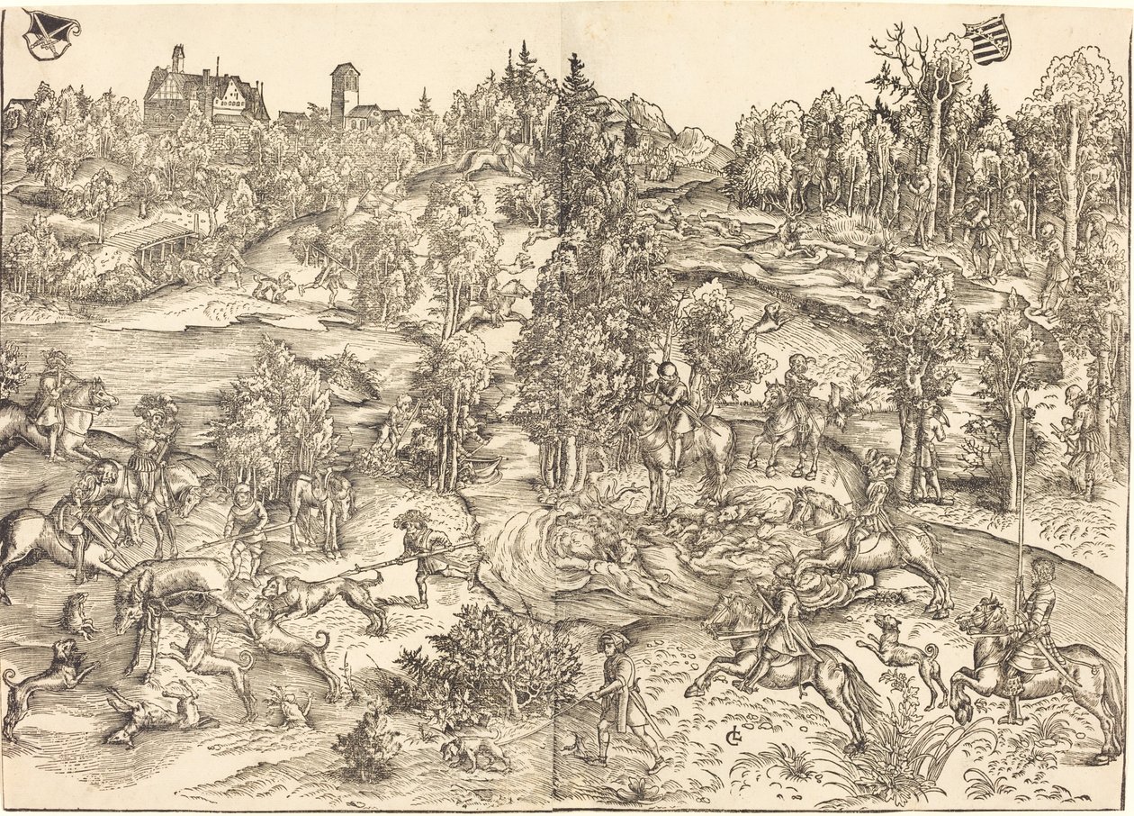 Lov na jelena od Lucas Cranach the Elder