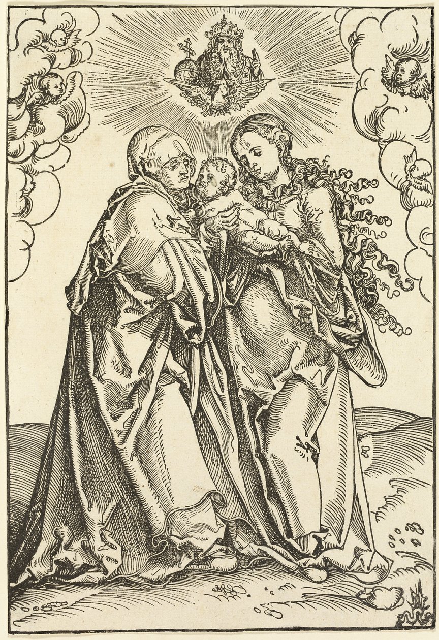 Panna Marie s dítětem a svatou Annou od Lucas Cranach the Elder