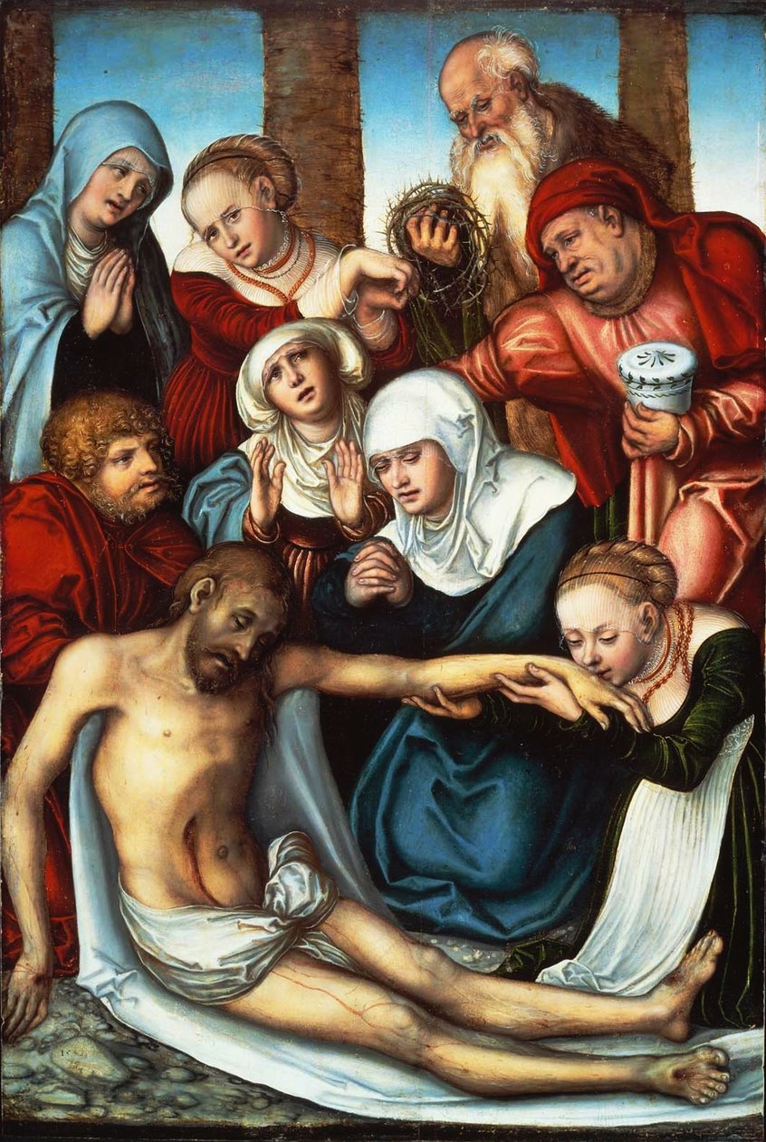 Nářek nad mrtvým Kristem od Lucas Cranach the Elder