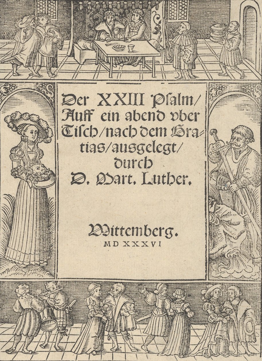 Nadpis-hranice s příběhem Salome a sv. Jana Křtitele. od Lucas Cranach the Elder