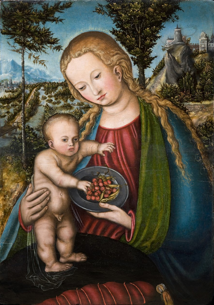 Panna s třešněmi, cca 1506 od Lucas Cranach the Elder