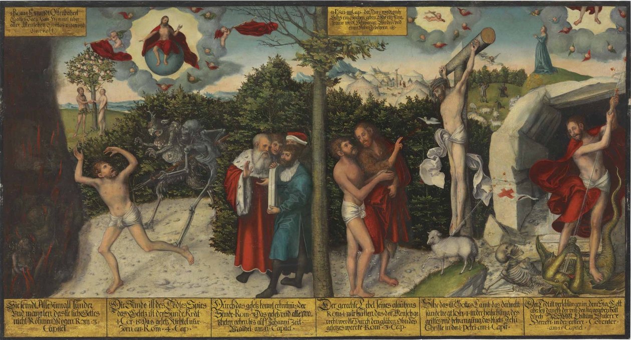 Německy: Gesetz und Gnade Zákon a milost od Lucas Cranach the Elder and workshop