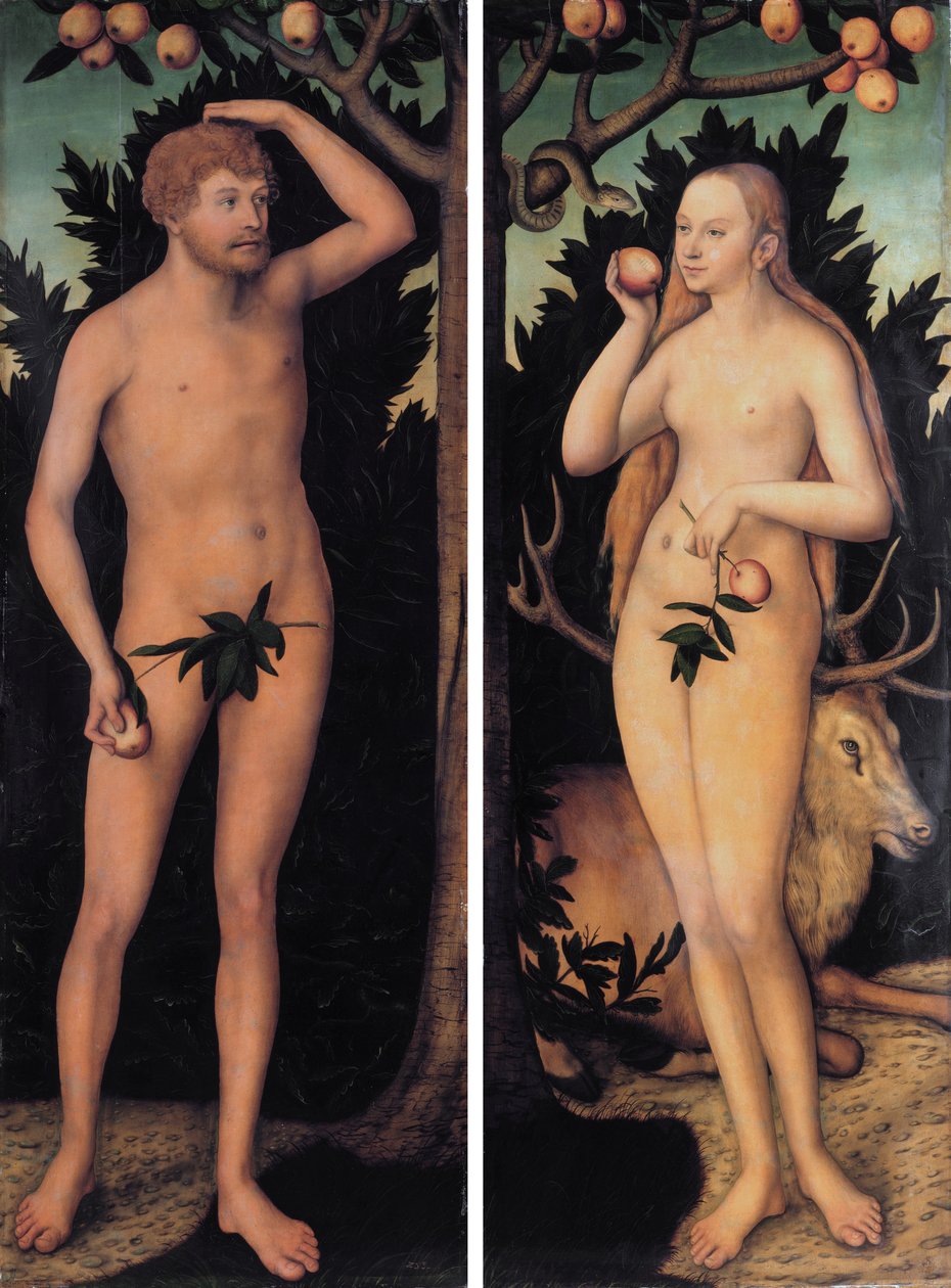 Adam a Eva od Lucas Cranach the Younger