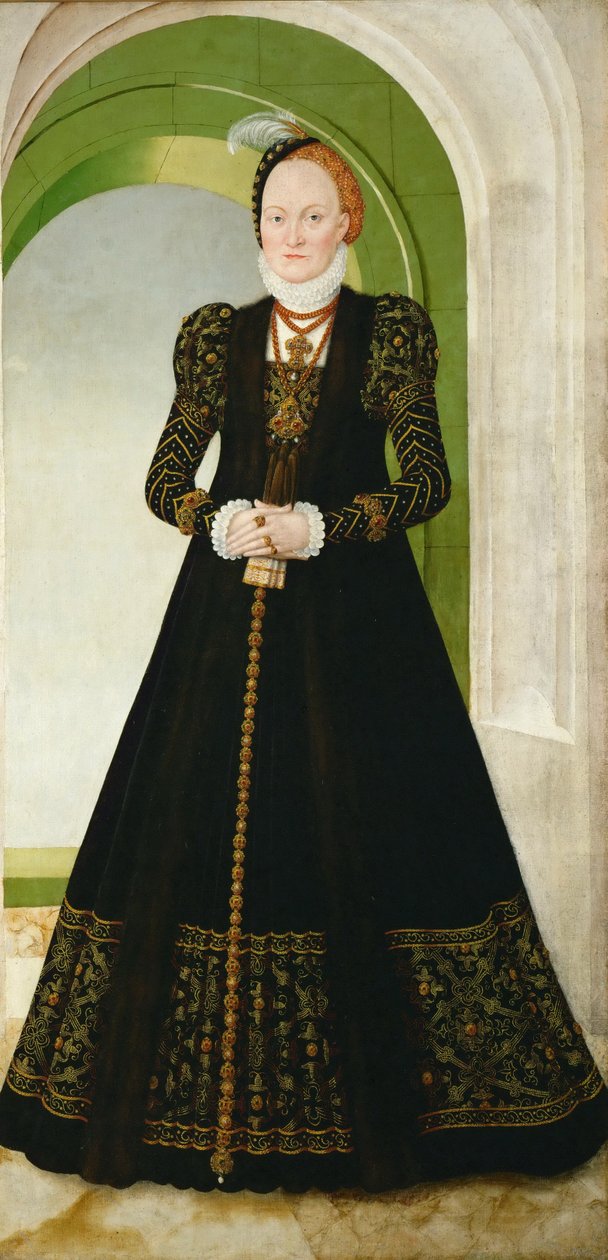 Anna Dánská 1532-1585, kurfiřta Saska, po roce 1565 od Lucas Cranach the Younger