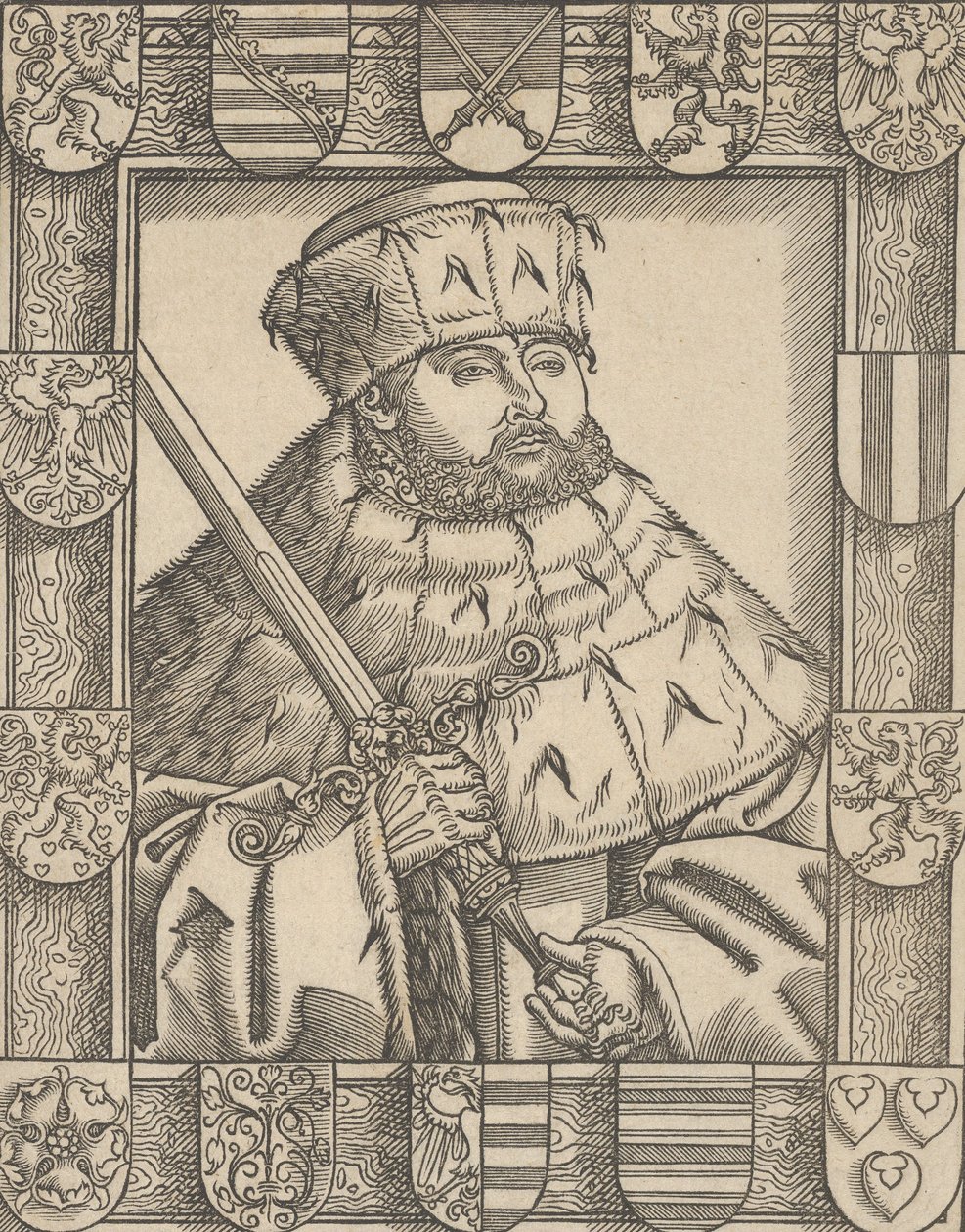 Kopie Johna Frederika Velkomyslného ve volebním rouchu od Lucas Cranach the Younger  