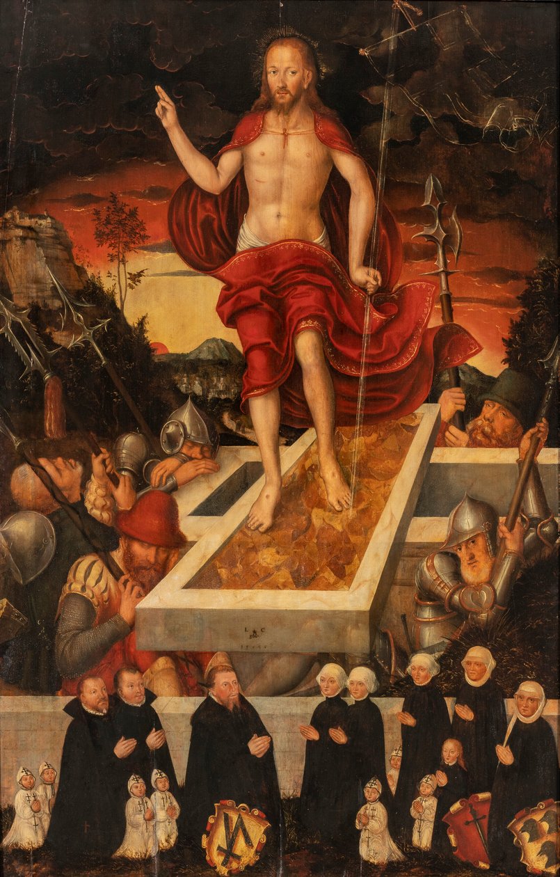 Německy: Auferstehung Christi Kristovo vzkříšení od Lucas Cranach the Younger