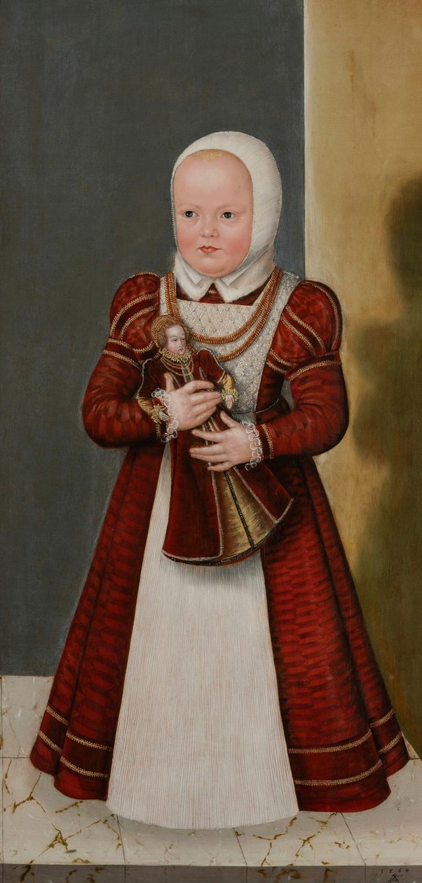 Německy: Bildnis der Prinzessin Marie, Schwester Christians I. Portrét princezny Marie, sestry Kristiána I. od Lucas Cranach the Younger