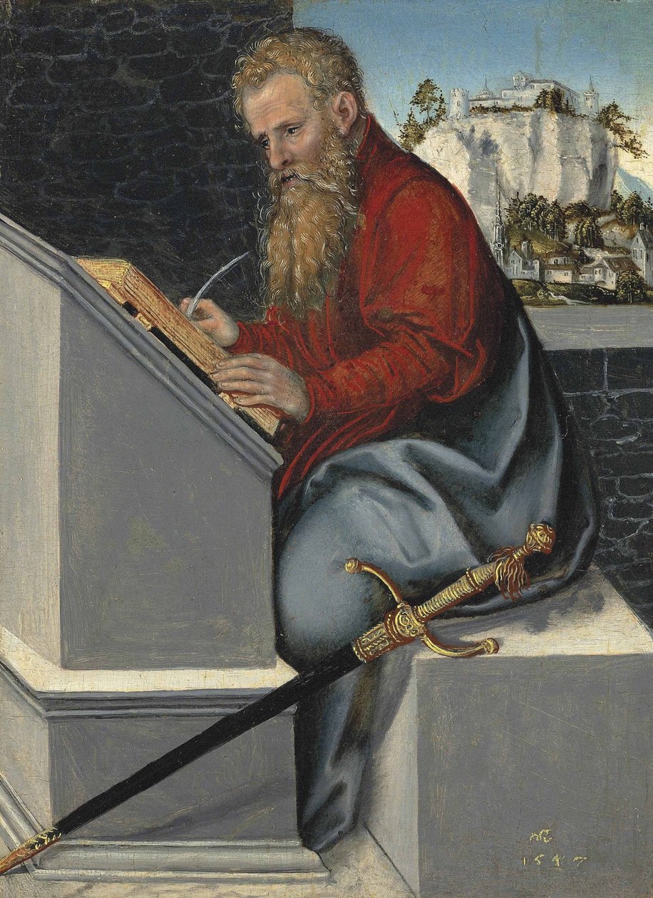 Německy: Der heilige Paul Svatý Pavel ve své pracovně od Lucas Cranach the Younger