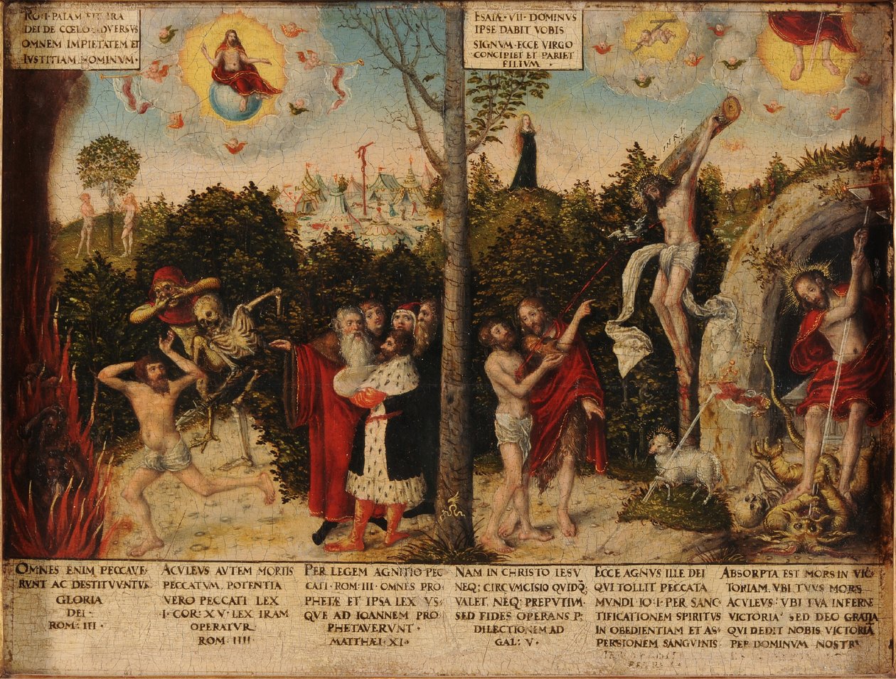 Zákon a milost od Lucas Cranach the Younger