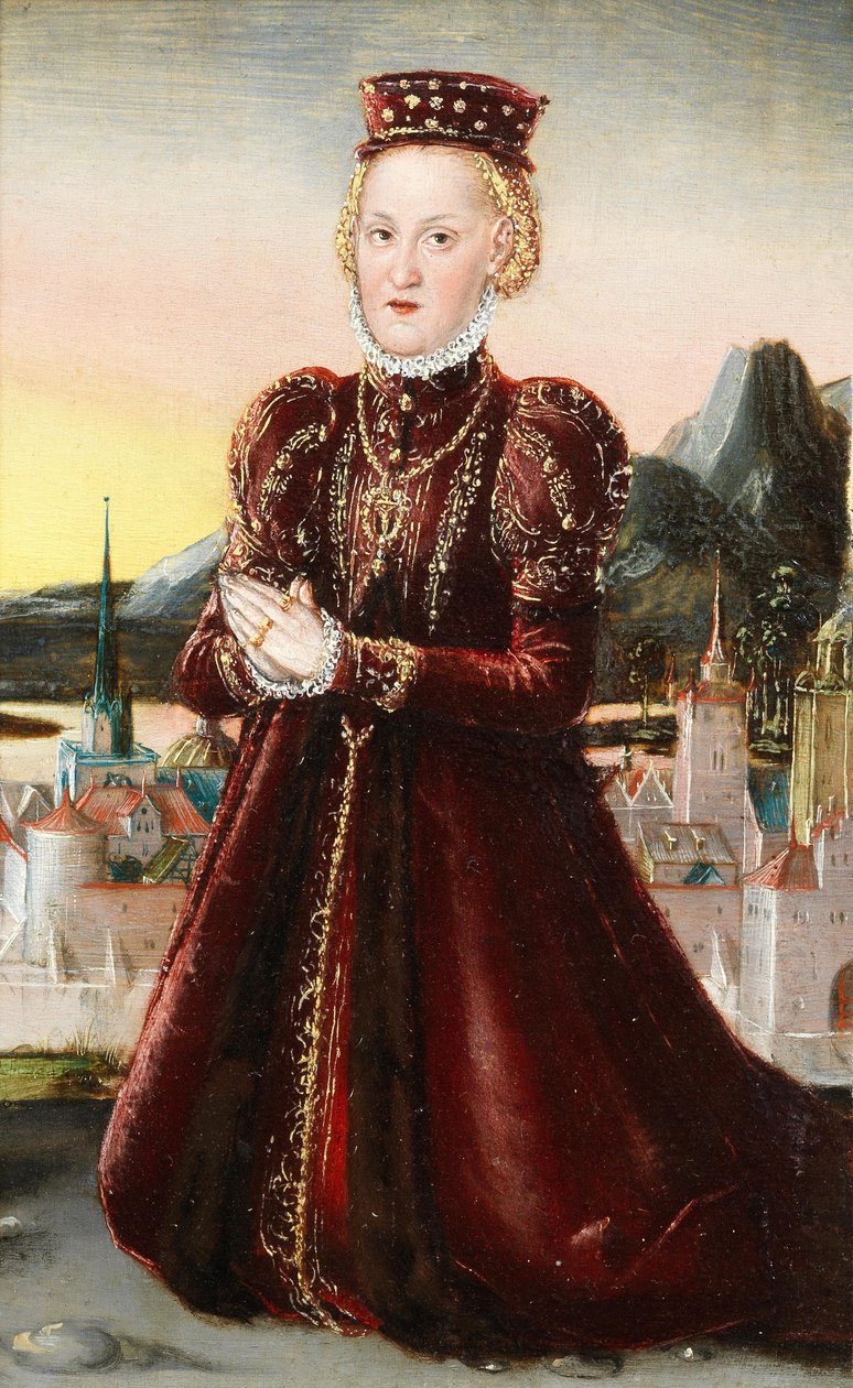 Portrét princezny Agnes Gräfin von Barby od Lucas Cranach the Younger
