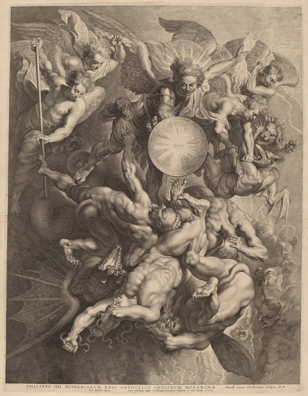 Pád rebelských andělů od Lucas Emil Vorsterman after Sir Peter Paul Rubens