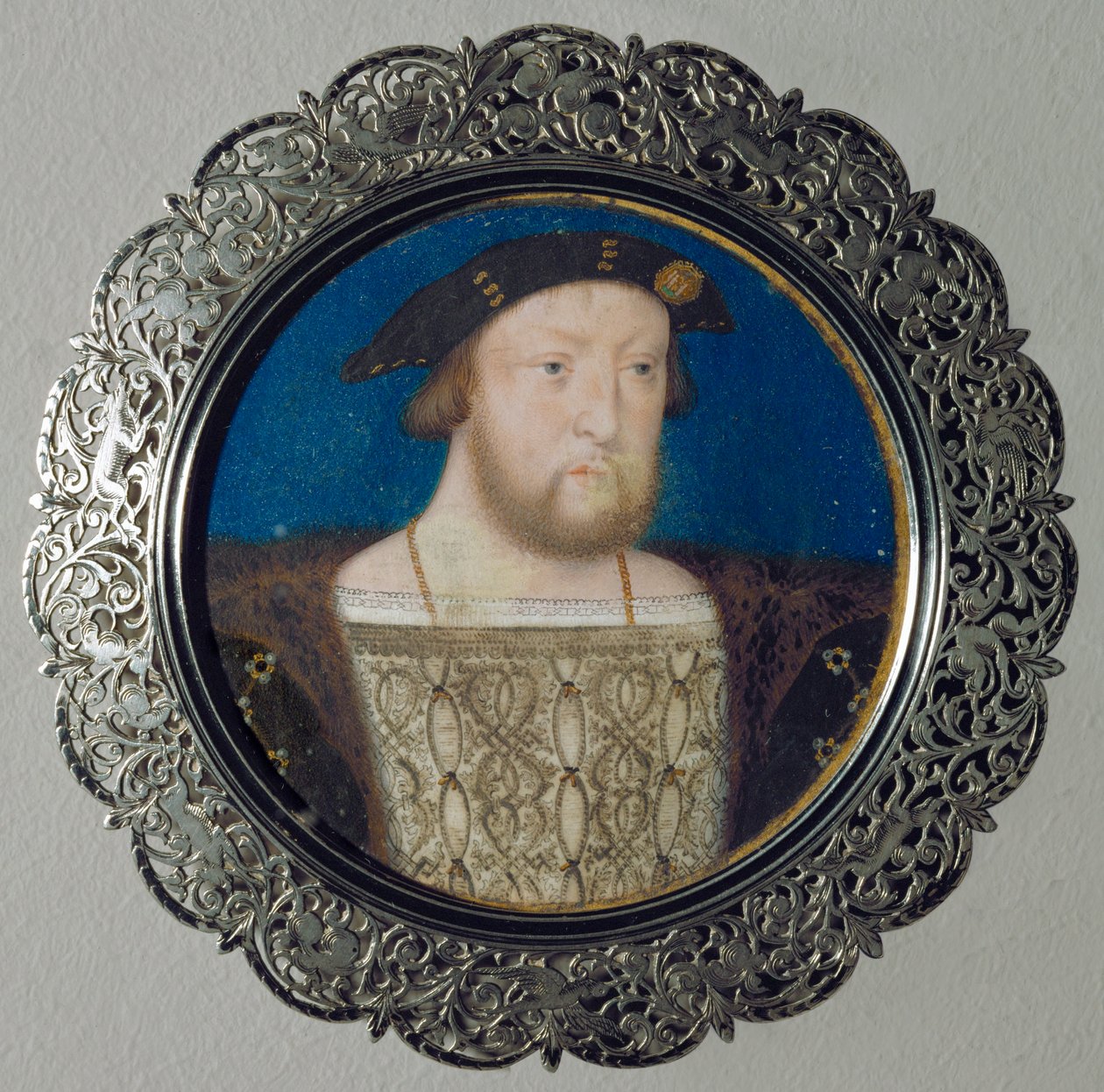Jindřich VIII., anglický král Miniatura na pergamenu, ... od Lucas Horenbout or Hornebault