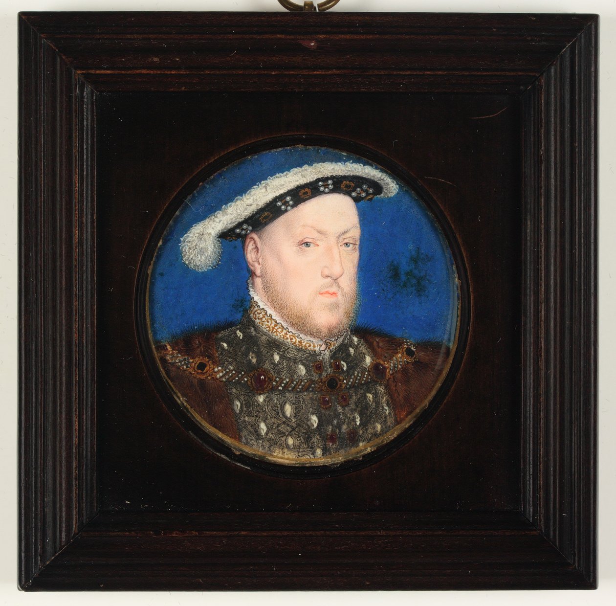 Král Jindřich VIII. v šedém poháru a kožešinových šatech (akvarel a tělová barva na pergamenu) od Lucas Horenbout or Hornebault