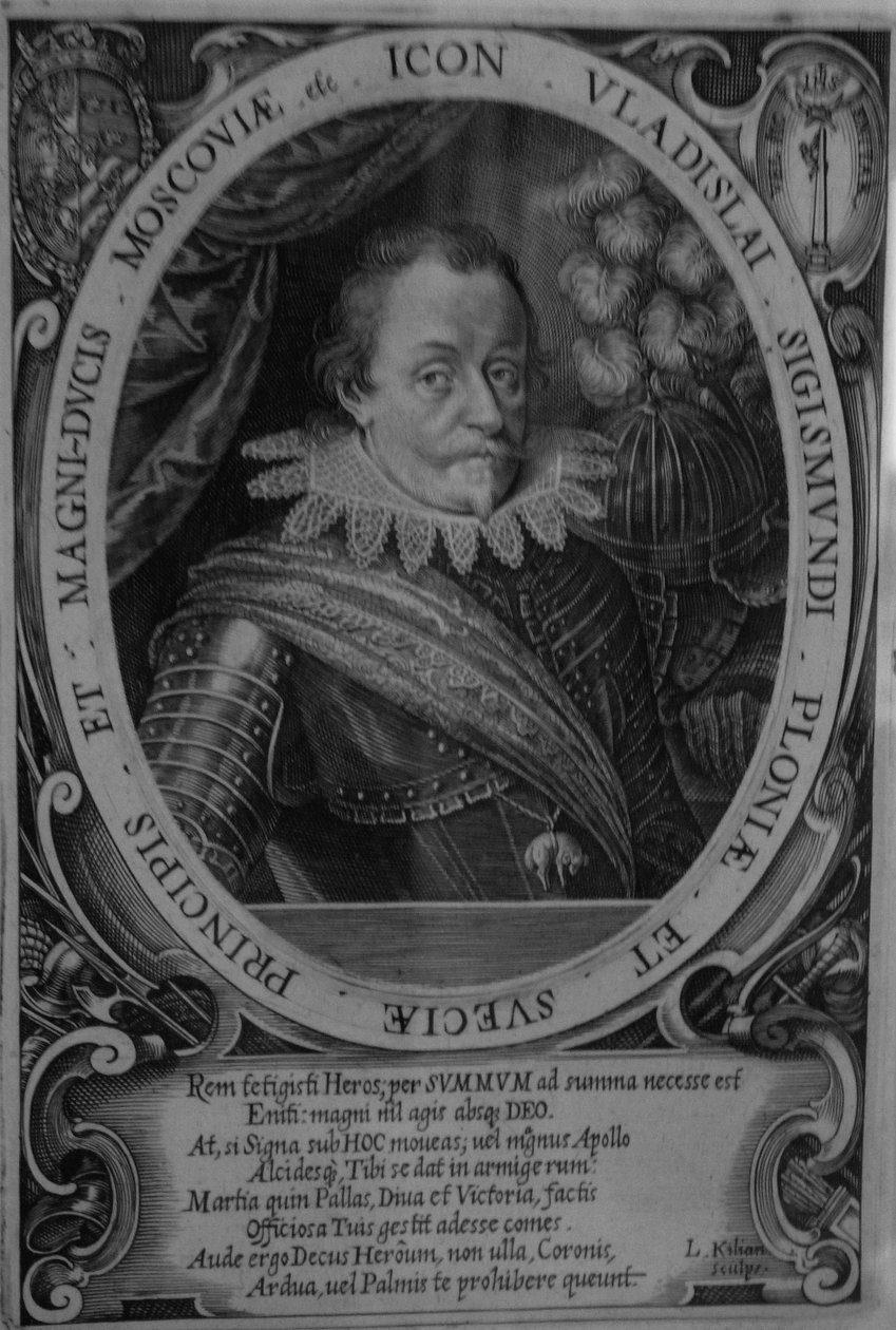 Polský král Wladyslaw IV Vasa 1595-1648, ruský car, před rokem 1632 od Lucas Kilian