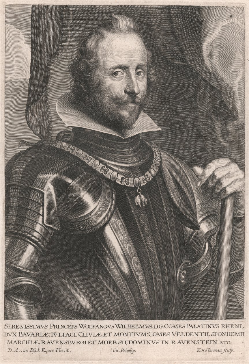 Nejklidnější princ Wolfgang Wilhelmus, D.G. hrabě Palatine z Rýna, vévoda bavorský od Lucas Vorsterman
