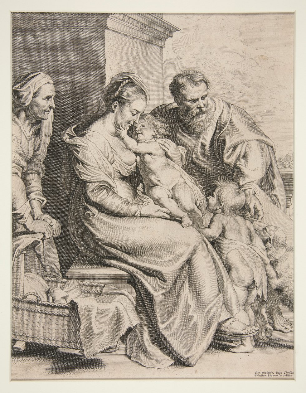 Svatá rodina se svatým Janem od Lucas Vorsterman the Elder