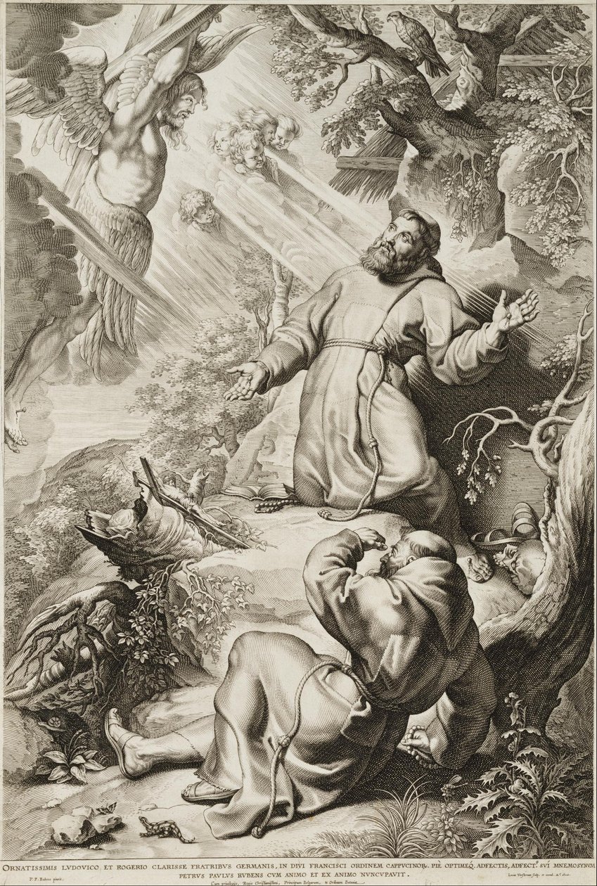 Svatý František přijímá stigmata od Lucas Vorsterman the Elder