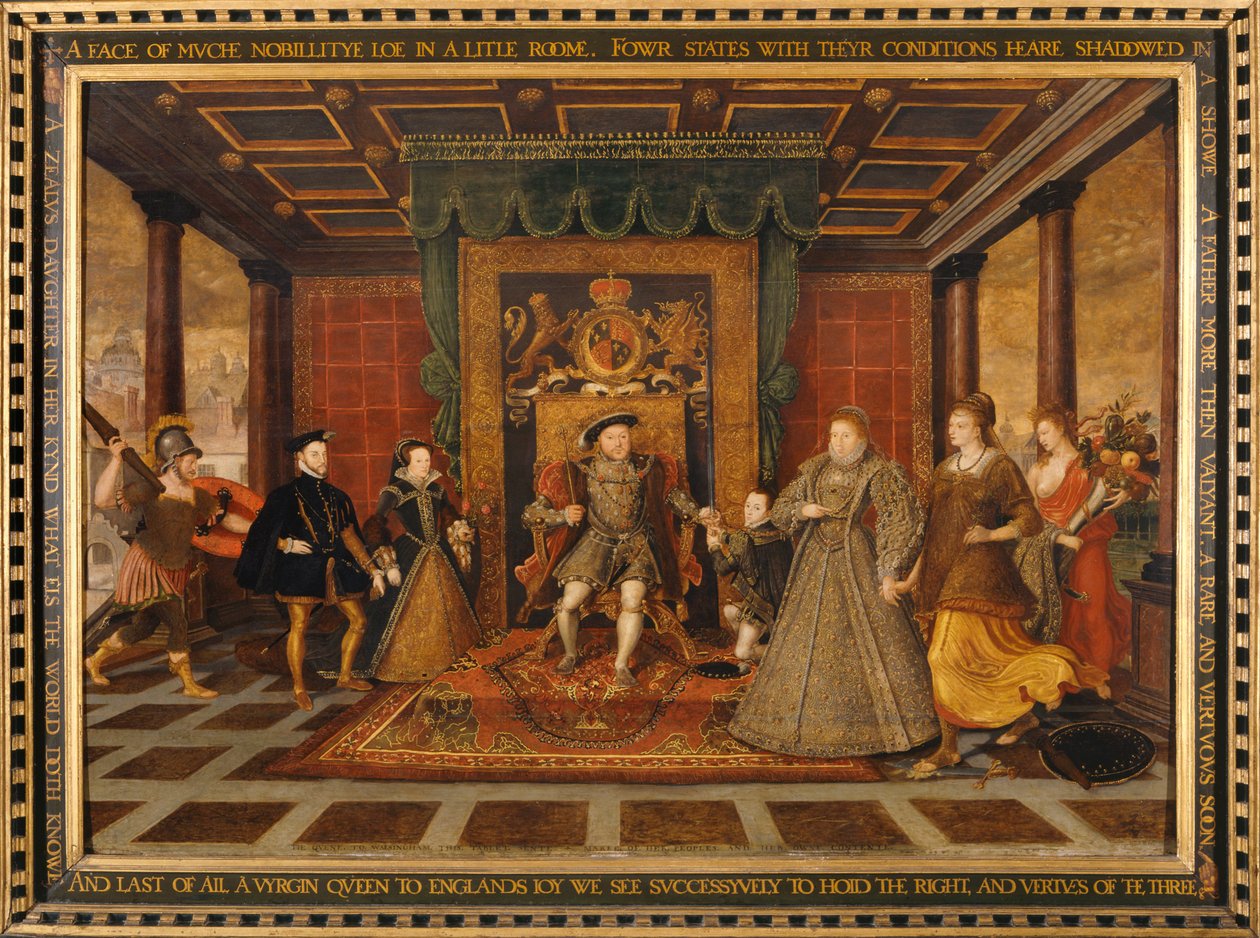 „Rodina Jindřicha VIII.: Alegorie tudorovského dědictví“, 1572 od Lucas de Heere