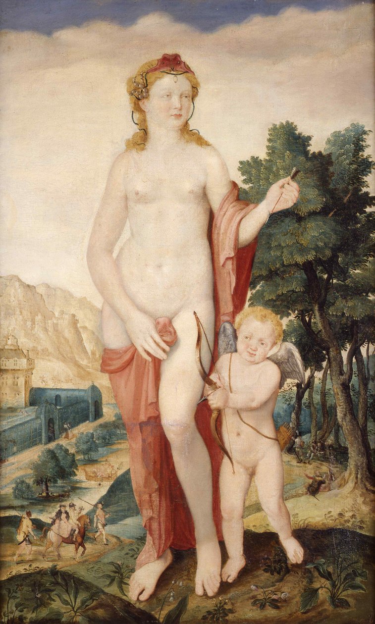 Venuše a Amor, druhá polovina 16. od Lucas de Heere